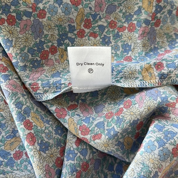 Tuckernuck Liberty Of London Floral Printed Silk De Chine Pullover Pleated Dress - Picture 10 of 12